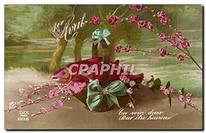 Fêtes - Voeux - Poisson d'Avril - April Fool - fish in a basket - Carte Postale Ancienne