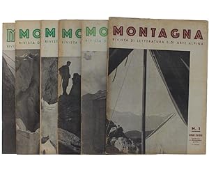 MONTAGNA. Rivista di letteratura e di arte alpina. Anno VII/1940 N. 1, 3, 4, 5, 6, 12.: