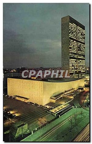 Carte Postale Ancienne United Nations At Night