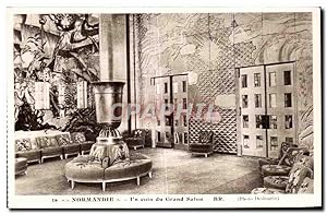 Carte Postale Ancienne Bateau Normandie Un coin du Grand Salon Paquebot