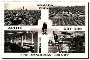 Carte Postale Semi Moderne Aramada Cream Apitiv Dry Don Fine Sandeman Sherry Vignoble Vin Alcool