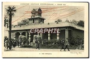 Carte Postale Ancienne - Exposition Coloniale Internationale - Paris 1931 Inde française Elephant...