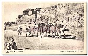Carte Postale Ancienne Algerie BOU SAADA Convoi de chameaux dans le sud Camel Chameau