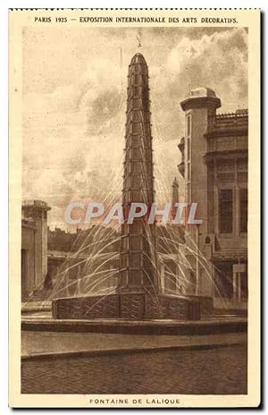 cpa Exposition internationale des arts décoratlfs parris 1925 Fontaine de rene lalique