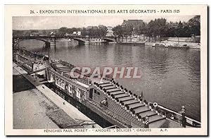 Carte Postale Ancienne Paris Exposition des Arts décoratifs Paris 1925 Peniches Paul Poiret Amour...