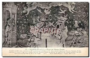 Carte Postale Ancienne Angers Musee de l'Ancien Eveche tapissetre du xiv siecle l'Anger crie chut...