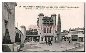 Carte Postale Ancienne Exposition Internationale des arts Decoratifs Paris 1925 Fontaine de Rene ...