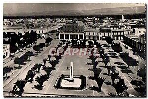 Carte Postale Ancienne Maroc Oujda Place Clemenceau et vue Partielle