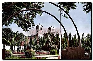 Carte Postale Ancienne Maroc Oujda L Eglise Saint Louis d Anjou vue du Square De Gaulle