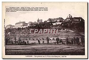 Carte Postale Ancienne Langres vue générale sur la Ville et les Remparts Cote Est