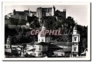 Carte Postale Ancienne Salzburg Dom mit Fostung