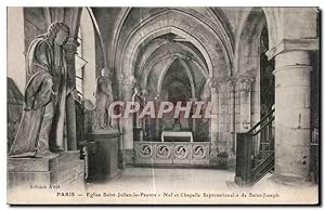 Carte Postale Ancienne Paris Eglise Saint Julien le Pauvre Nefect Chapelle Septientrional