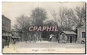 Carte Postale Ancienne Moulins l'avenue de la Gare