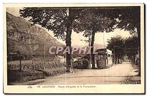 Carte Postale Ancienne Lourdes Route d'Argeles et le Funiculaire