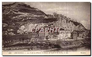 Carte Postale Ancienne Grenoble La Porte de Frunce la Route de Lyon et les Forts