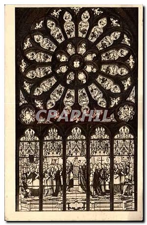 Carte Postale Ancienne Ar Fologoat The window of the Coronation of the Lady The rose window of th...