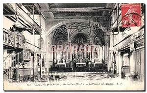 Carte Postale Ancienne Ciboure pres Saint Jean de Luz Intérieur de I'Eglise