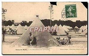 Carte Postale Ancienne Camp de Mailly La Distribution des Cartouches Militaria