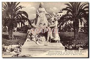 Carte Postale Ancienne Nice Cimiez Excelsior Hôtel Regina Monument de la Reine Victoria