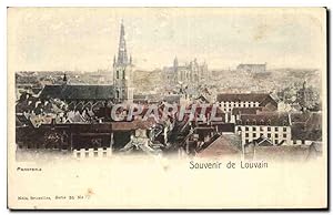 Carte Postale Ancienne Panorama Souvenir de Louvain