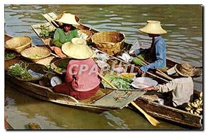 Carte Postale Ancienne Floating market only can be seen in thailand tourists like very much Thail...