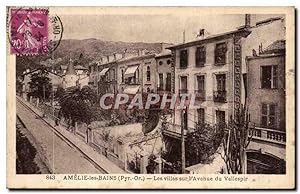 Carte Postale Ancienne Amelie les Bains Les villes sur l'Avenue du Vallespir