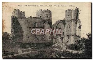 Carte Postale Ancienne Bourbon L'Archambault vue des Ruines du Château