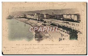 Carte Postale Ancienne Nice Le Quai Du Midi Et Les Terrasses Vus Du Château