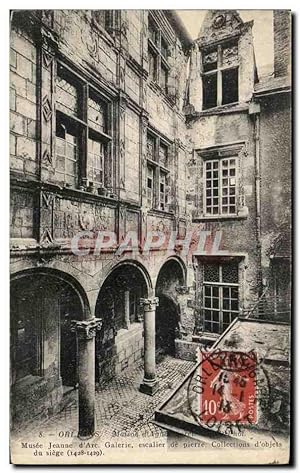 Carte Postale Ancienne Orleans Maison d'Agnes Sorel Musee Jeanne d'Arc Galerie escaliet de pierre...