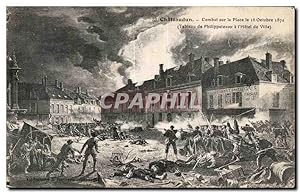 Carte Postale Ancienne Châteaudun Combat sur la Place le 18 octobre 1870 Philippoteaux Hôtel de v...