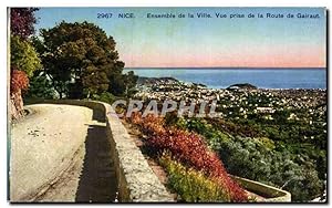 Carte Postale Ancienne Nice Ensemble de la ville vue parise de la route de gairaut