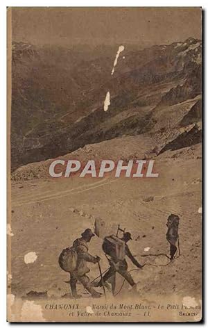 Carte Postale Ancienne Chamonix Massif du Mont Blanc le Petit et Vallée de Chamonix Alpinisme