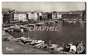 Carte Postale Ancienne Marseille Un coin du Vieux Port et le Quai des Belges