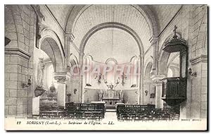 Carte Postale Ancienne Sorigny Intérieur de I'Eglise
