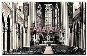 Carte Postale Ancienne Pontmain Intérieur de la Basilique