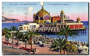 Carte Postale Ancienne Nice Le palais de la Jetée Et la Promenade des Anglais