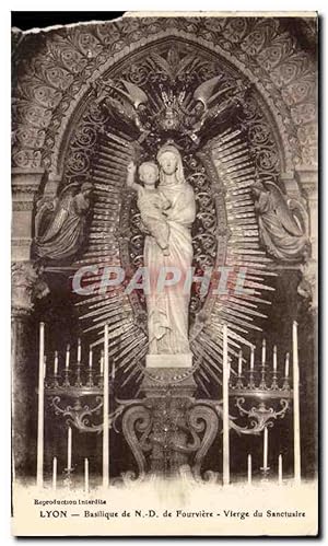 Carte Postale Ancienne Lyon Basilique De Fourviere Vierge Du Sanctuaire