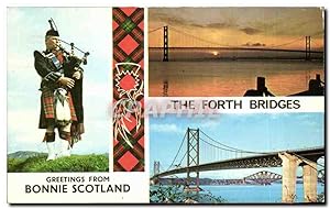 Carte Postale Ancienne The Forth Bridges Greetings From Bonnie Scotland