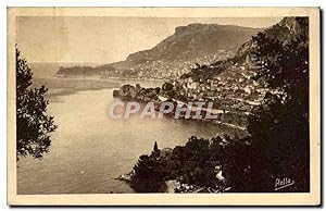 Carte Postale Ancienne la Principauté de Manaco vue de Roquebrune