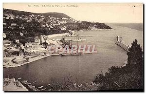 Carte Postale Ancienne Nice L'Entrée du Port et le Mont Boron Bateaux