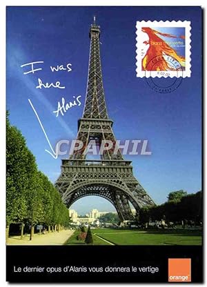 Carte Postale Moderne Paris Le Dernier opus d'Alanis vous donnera le Vertige Orange Alanis Moriss...