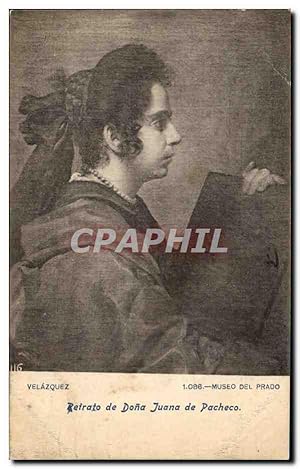 Carte Postale Ancienne Velazquez Retrato de Dona Juana de Pacheco Museo del Prado