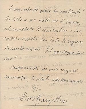 Lettera autografa firmata, datata Firenze 5 marzo 1951, inviata a "Caro e Rev. Padre"