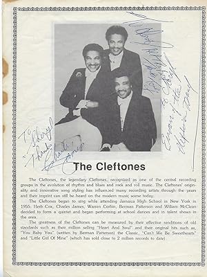 SIGNED PHOTOGRAPH OF THE CLEFTONS AND LOU CHRISTIE
