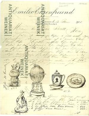 An Madame von Kiss - Schratt, Wien adressierter hds. Brief, dat. Firenze, 12. Januar 1901, Piazza...