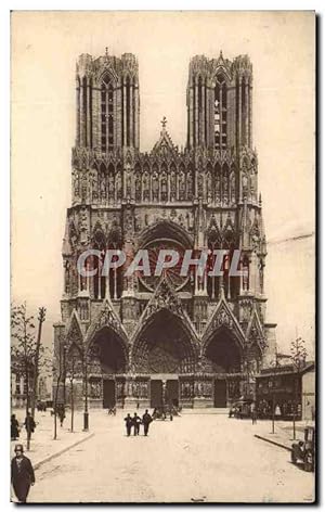 Carte Postale Ancienne Reims La Cathédrale Place du Parvis
