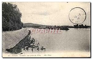 Carte Postale Ancienne Vichy L'Allier vue prise du Pont