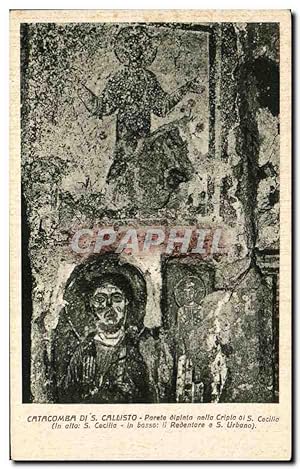 Carte Postale Ancienne Catacomba Di S Callisto Pareto dipinta Nello Cripia Di S Cecilla