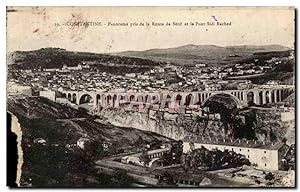 Carte Postale Ancienne Constantine Panorama Pris De La Route De Setif Et Le Pont Sidi Rached Algerie