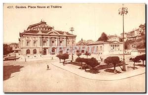 Carte Postale Ancienne Geneve Place Neuve et Théâtre